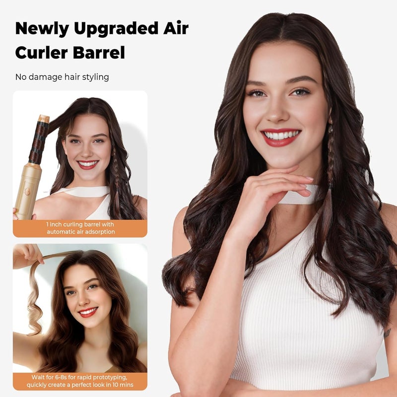 OKWRAP 5 in ONE Blow Dryer Brush, Curling Wand Hair Styling Tools Set, Ionic Hot Air Hair Dryer, Massage Oval Hair Dryer, Left&Right Hair Curlers 100-120V - Image 2